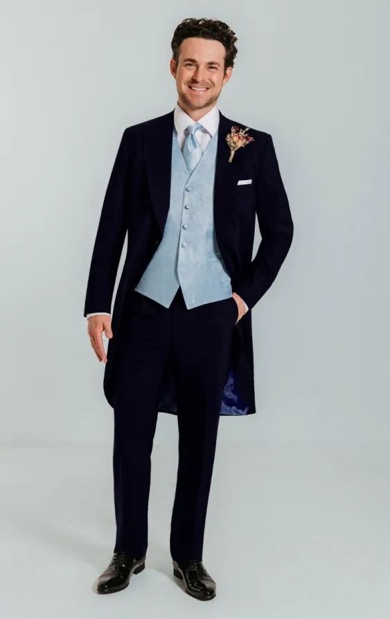 Light Blue Paisley Waistcoat thumbnail 2