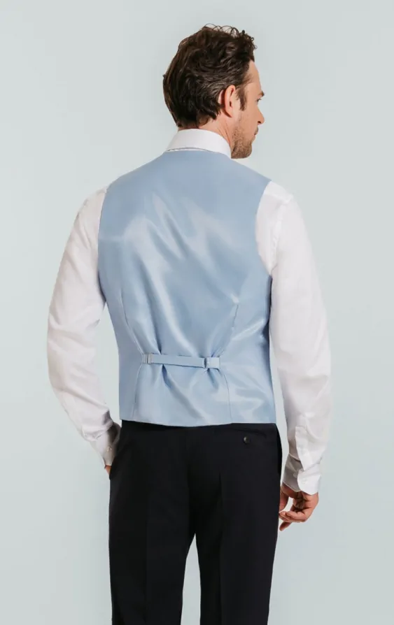 Light Blue Paisley Waistcoat thumbnail 4
