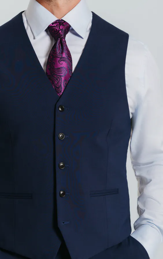 Blue Slim Fit Waistcoat thumbnail 2