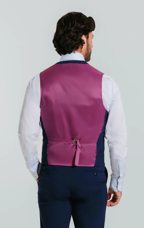 Blue Slim Fit Waistcoat thumbnail 3