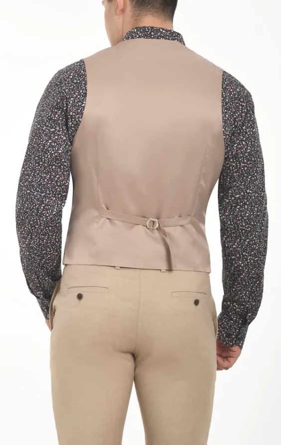 Camel Double Breasted Slim Fit Waistcoat - photo 2 Camel Double Breasted Slim Fit Waistcoat - photo 2