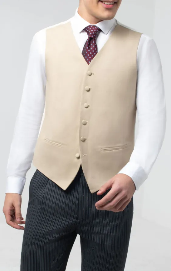 Gold/Buff Single Breasted Morning Suit Waistcoat Gold/Buff Single Breasted Morning Suit Waistcoat