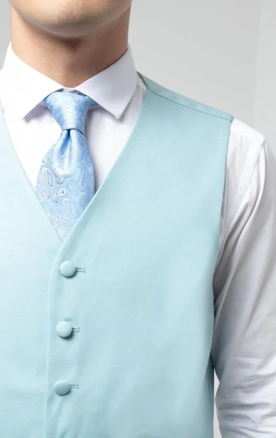 Dobell Duck Egg Blue Single Breasted Morning Suit Waistcoat