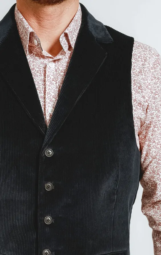 Embellished corduroy waistcoat