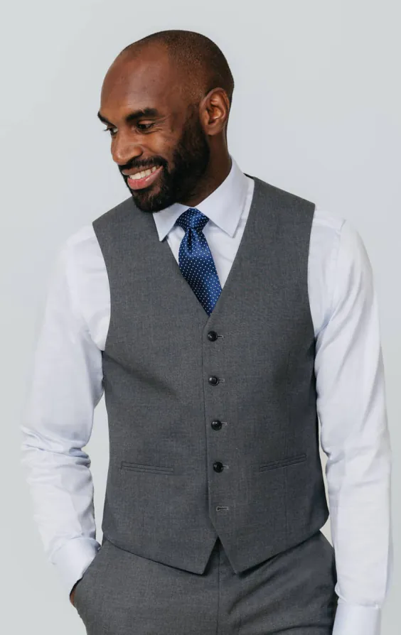 Grey Slim Fit Waistcoat