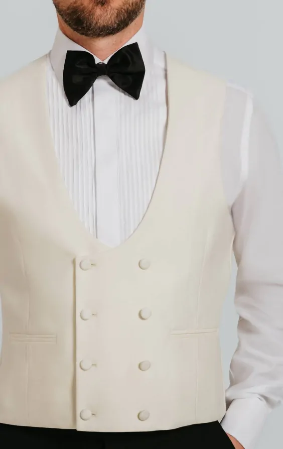 White double breasted waistcoat outlet
