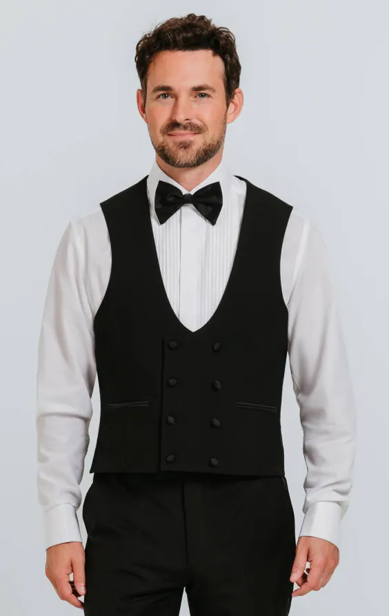 Black 100% Wool 3 Piece Tuxedo with Notch Lapel - photo 7 Black 100% Wool 3 Piece Tuxedo with Notch Lapel - photo 7