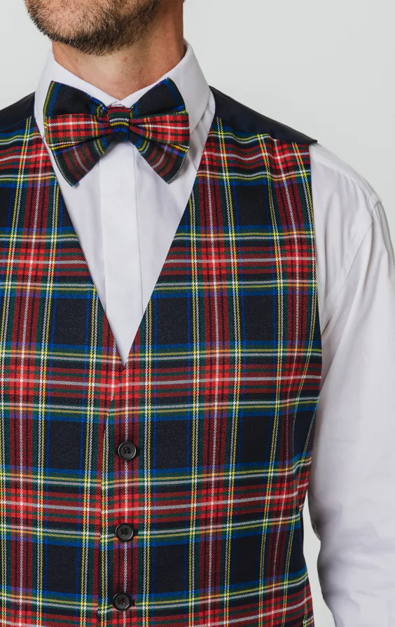 Navy Blue Tartan Waistcoat - photo 1