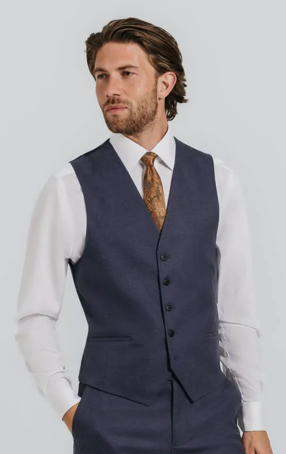Dark Blue Twill Waistcoat primary image