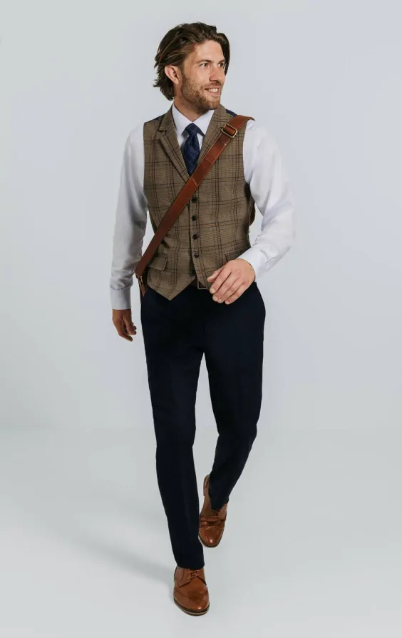Brown Bold Check Waistcoat thumbnail 2