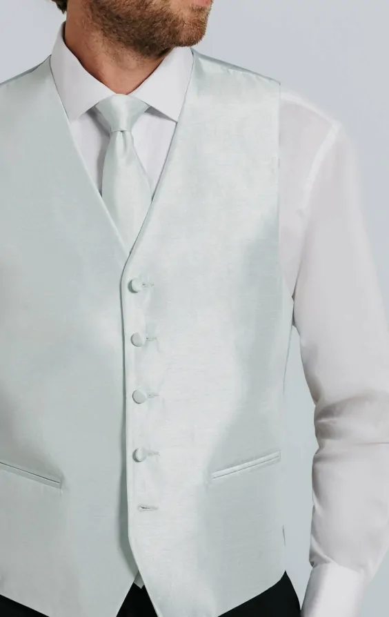 Light Green Dupion Waistcoat thumbnail 2