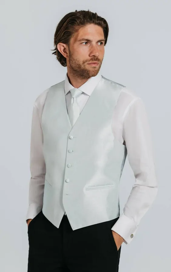 Light Green Dupion Waistcoat primary image