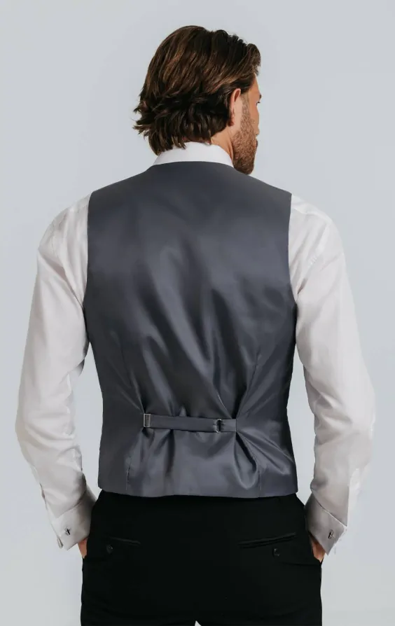 Dark Grey Dupion Waistcoat thumbnail 3