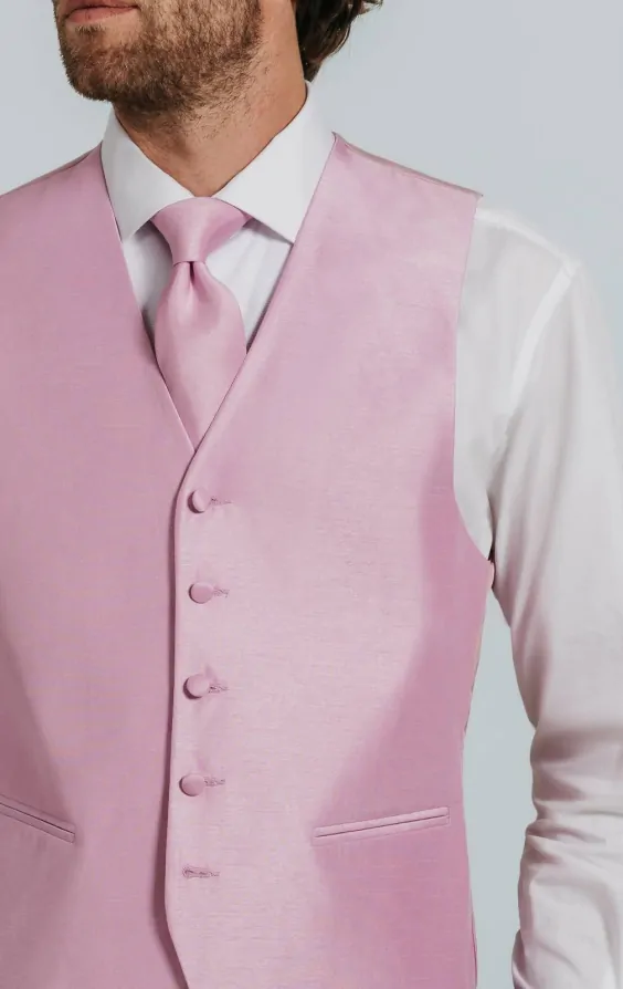 Pink Dupion Waistcoat thumbnail 2