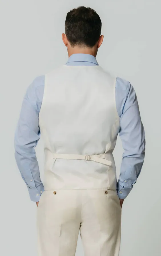 Ivory Linen Slim Fit Waistcoat - photo 2 Ivory Linen Slim Fit Waistcoat - photo 2