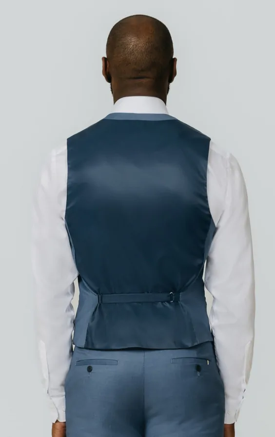Blue Sharkskin Waistcoat thumbnail 3
