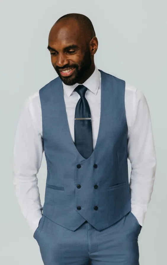 Blue Sharkskin Suit Jacket - photo 7