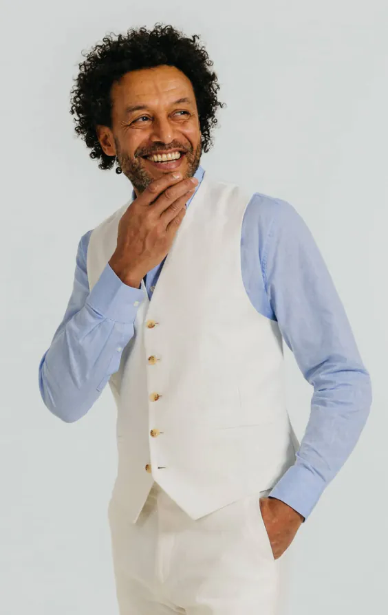 Off White Linen Twill Suit Jacket - photo 6 Off White Linen Twill Suit Jacket - photo 6