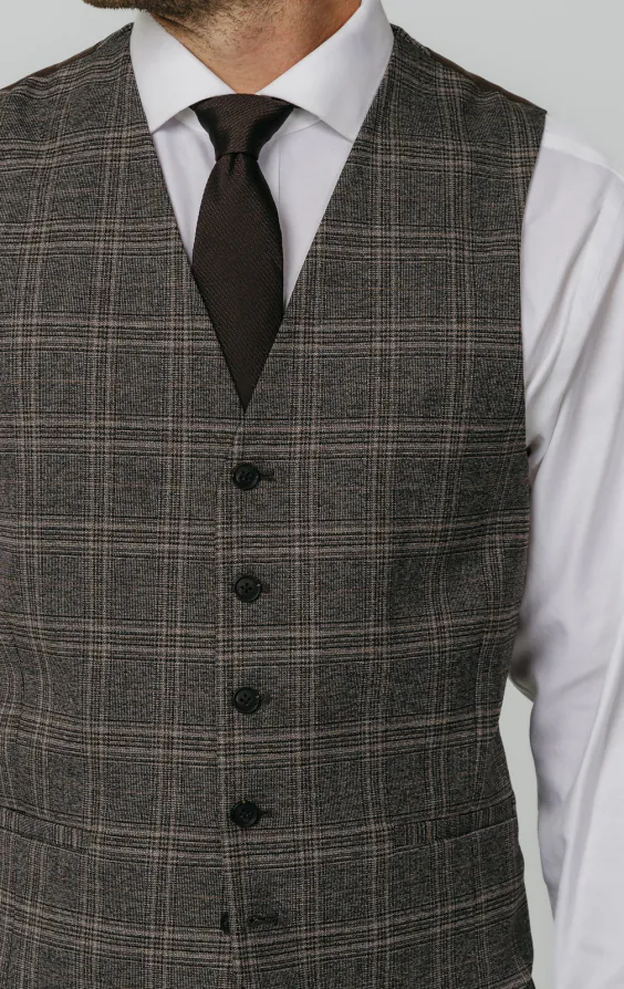 Brown Check Waistcoat thumbnail 2