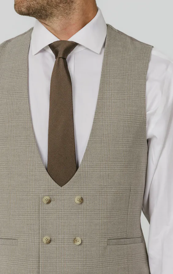 Natural Check Double Breasted Waistcoat - photo 1 Natural Check Double Breasted Waistcoat - photo 1