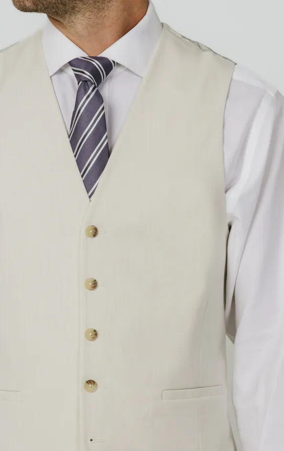 Winter White Twill Waistcoat thumbnail 2