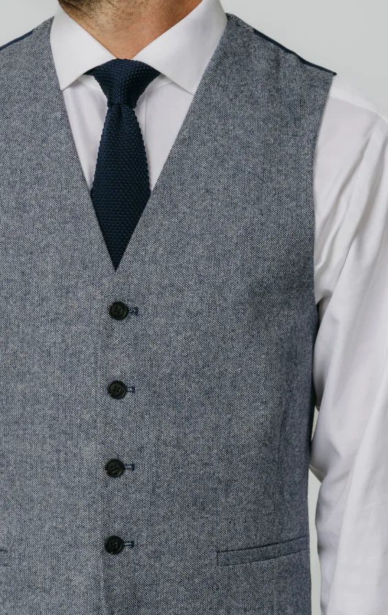Blue Donegal Tweed Waistcoat - photo 1 Blue Donegal Tweed Waistcoat - photo 1