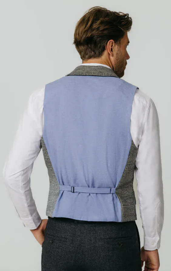 Black and Cream Prince of Wales Check Tweed Waistcoat - photo 2 Black and Cream Prince of Wales Check Tweed Waistcoat - photo 2