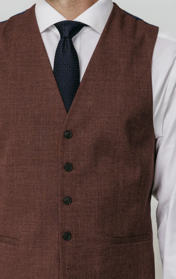 Dark Rosewood Weave Waistcoat - photo 1