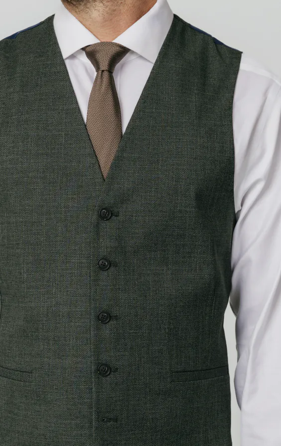 Green Weave Waistcoat thumbnail 2