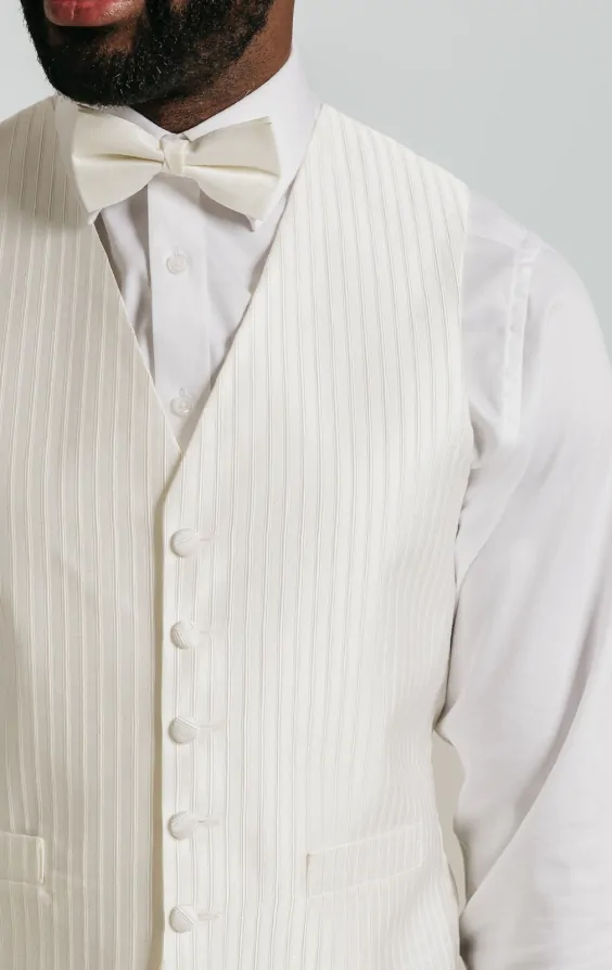 Heirloom Ivory Stripe Waistcoat thumbnail 2