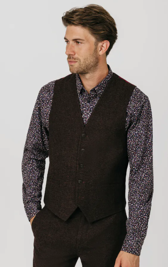 Burgundy Donegal Tweed Jacket - photo 7