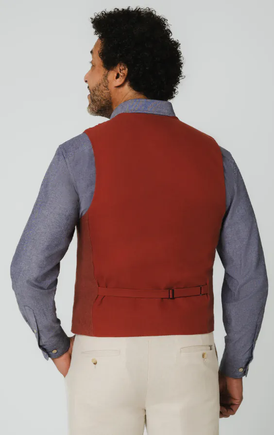 Terracotta Linen Waistcoat - photo 3 Terracotta Linen Waistcoat - photo 3