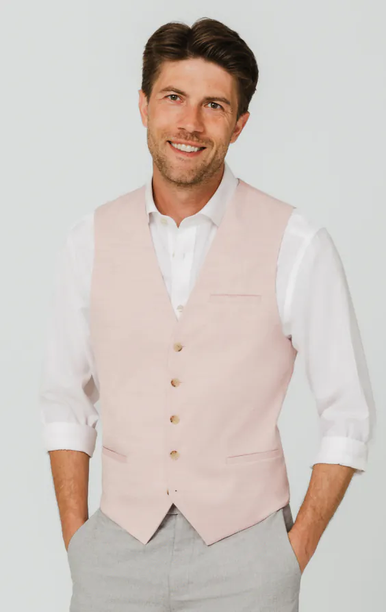 Light Pink Textured Weave Waistcoat Light Pink Textured Weave Waistcoat