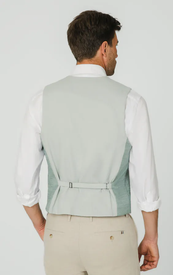 Aqua Green Textured Weave Waistcoat - photo 2