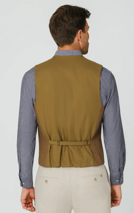 Mid Brown Ramie Waistcoat - photo 2