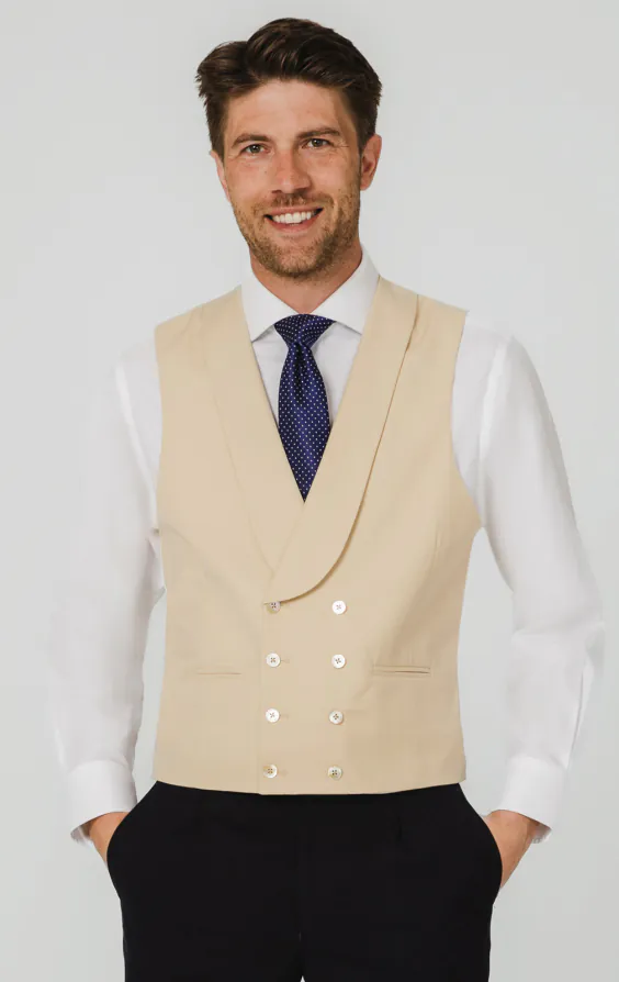 Gold Buff Double Breasted Morning Waistcoat Gold Buff Double Breasted Morning Waistcoat