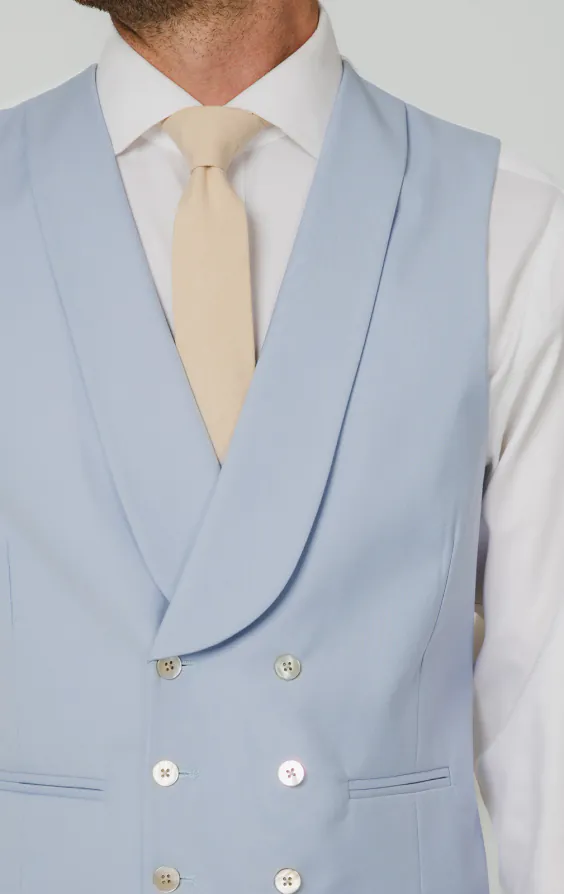 Pale Blue Double Breasted Morning Waistcoat - photo 2 Pale Blue Double Breasted Morning Waistcoat - photo 2