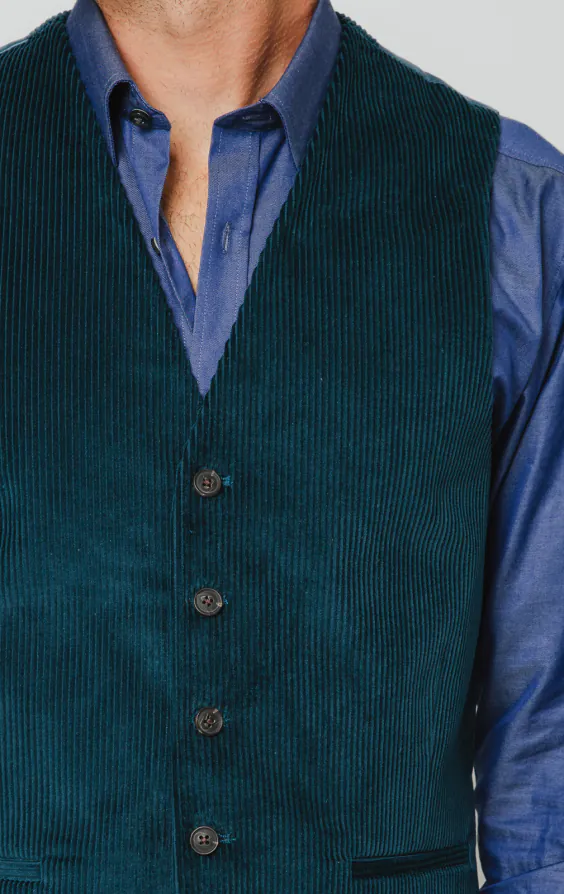 Teal Corduroy Waistcoat - photo 1