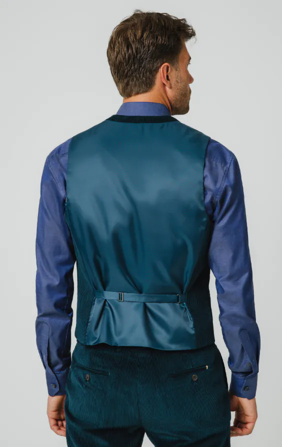 Teal Corduroy Waistcoat - photo 2