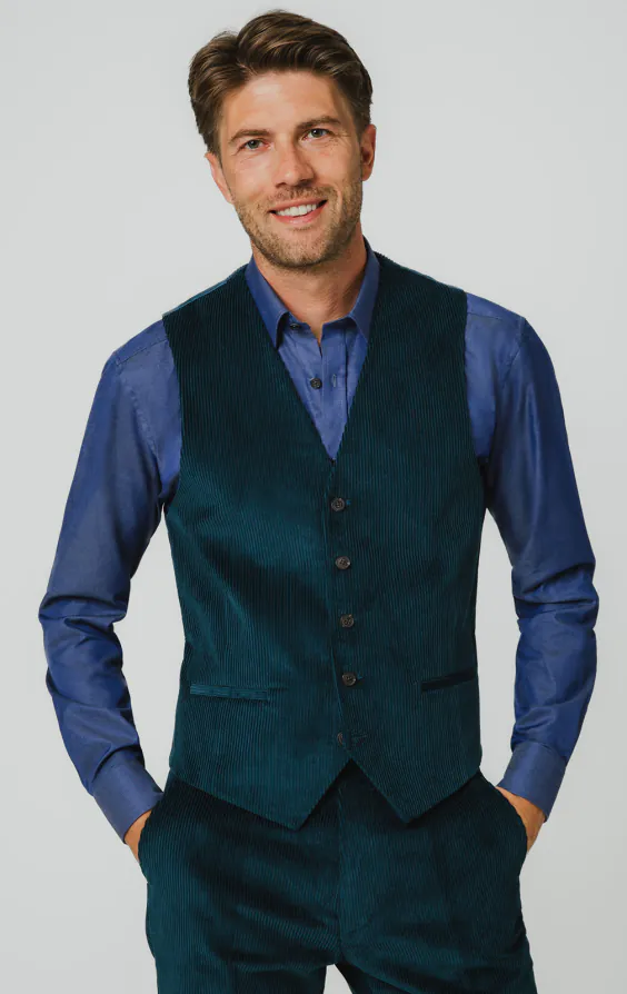 Teal Corduroy Waistcoat