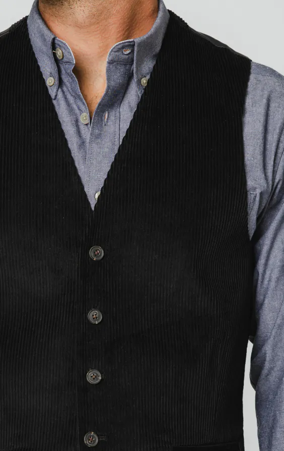 Black Corduroy Waistcoat - photo 1
