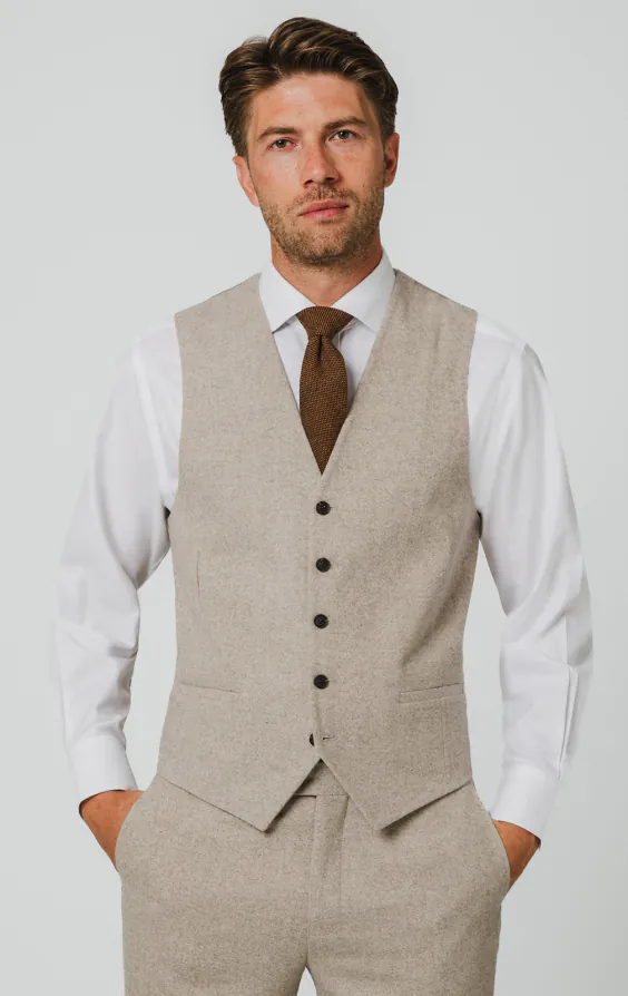 Stone Donegal Tweed Waistcoat Stone Donegal Tweed Waistcoat