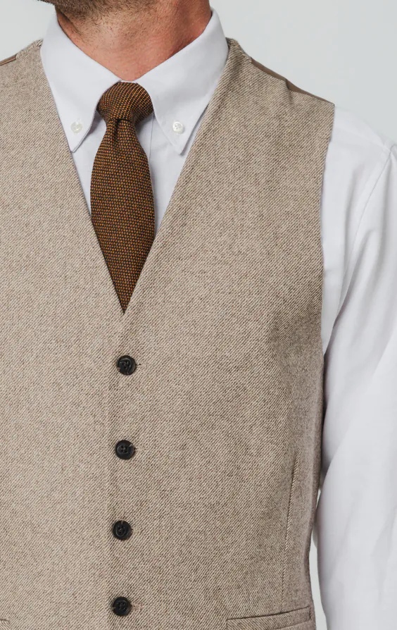 Camel Twill Tweed Waistcoat - photo 1 Camel Twill Tweed Waistcoat - photo 1