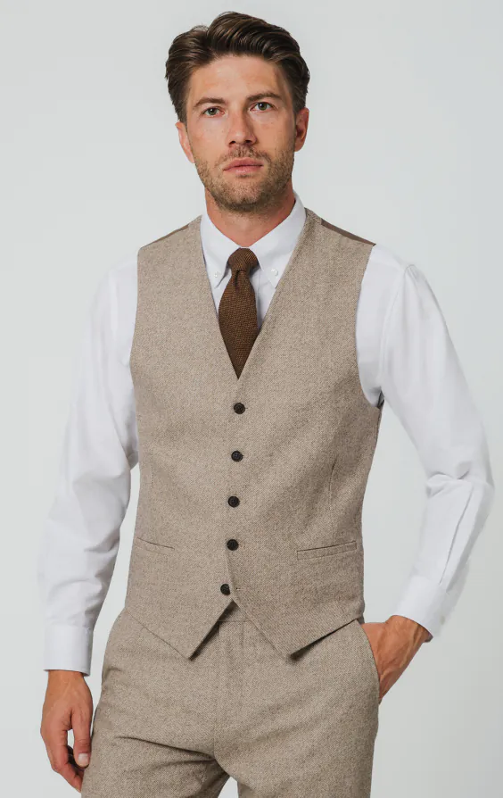 Camel Twill Tweed Waistcoat Camel Twill Tweed Waistcoat