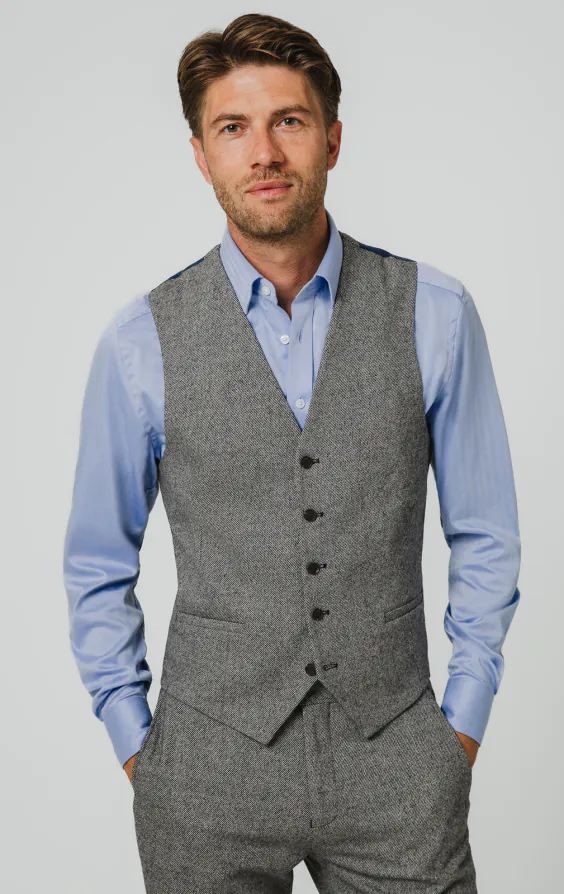 Grey Twill Tweed 3 Piece Suit - photo 7 Grey Twill Tweed 3 Piece Suit - photo 7