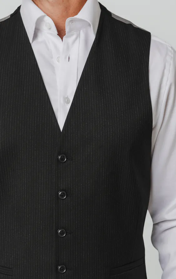 Black Pinstripe Waistcoat - photo 1 Black Pinstripe Waistcoat - photo 1