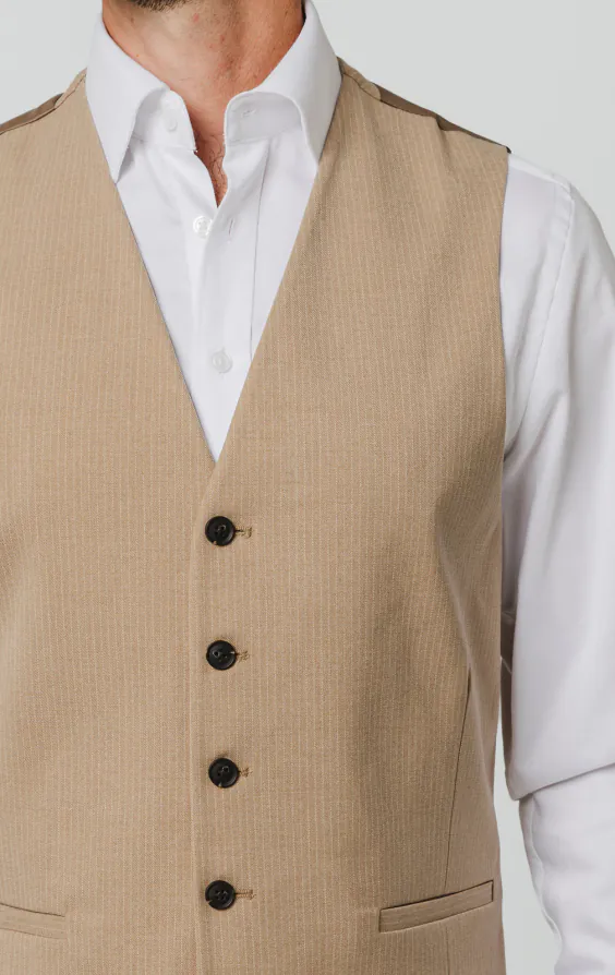 Camel Pinstripe Waistcoat - photo 1 Camel Pinstripe Waistcoat - photo 1