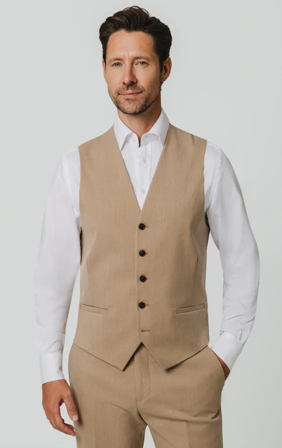 Camel Pinstripe 3 Piece Suit - photo 7 Camel Pinstripe 3 Piece Suit - photo 7