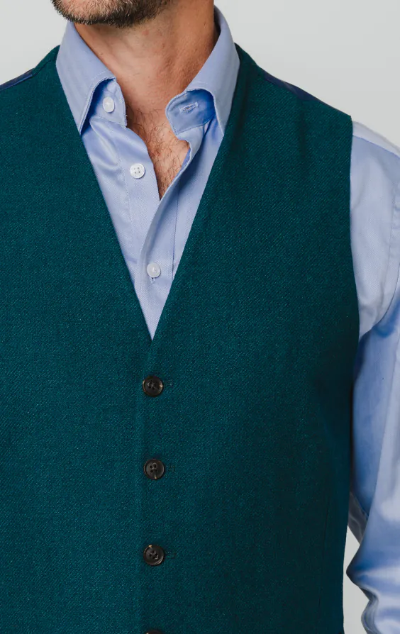 Teal Wool Flannel Waistcoat - photo 1 Teal Wool Flannel Waistcoat - photo 1