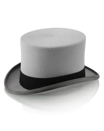 Grey Wool Felt Ascot Top Hat by Christys' London
